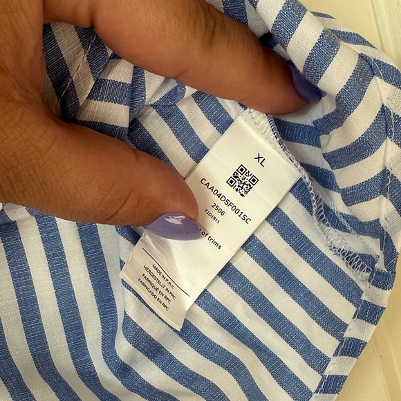 NWT Cupshe Striped Button-Down Shirt with Knot - Picture 5 of 6